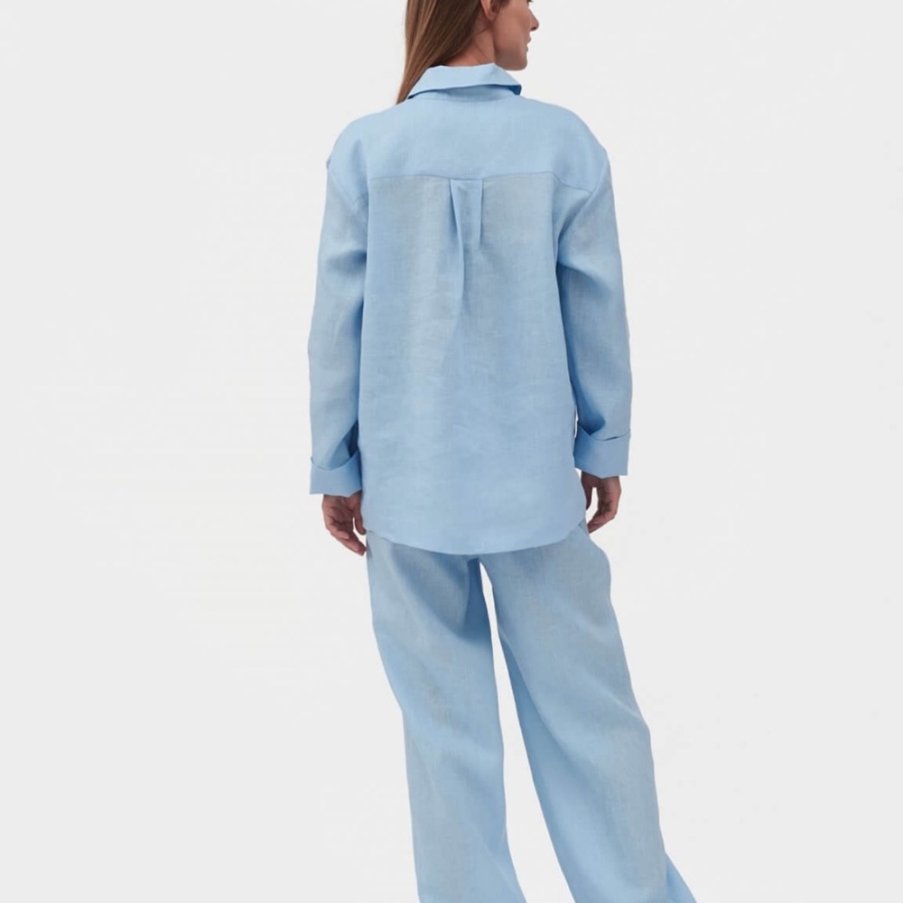 Sleeper linen two piece pajama loungewear set - Picture 3 of 9